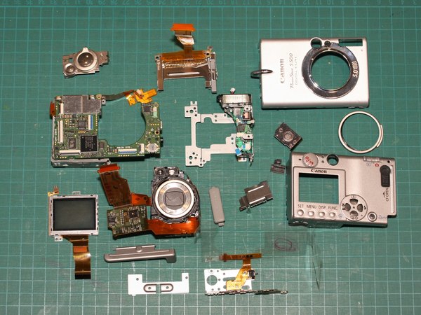 کالبدشکافی دوربین دیجیتال کانن PowerShot S500 و حل خطای E18